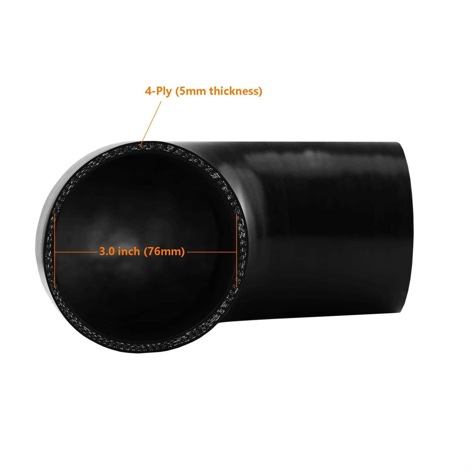 Ucreative 90 Degree Elbow 4-ply High Performance Coupler Silicone Hose - Zenithce