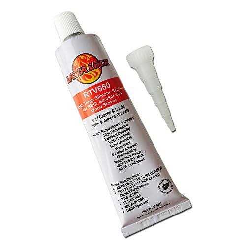 Lavalock Black Food Safe BBQ Adhesive 3 Grill Smoker High Temp RTV Silicon - Zenithce
