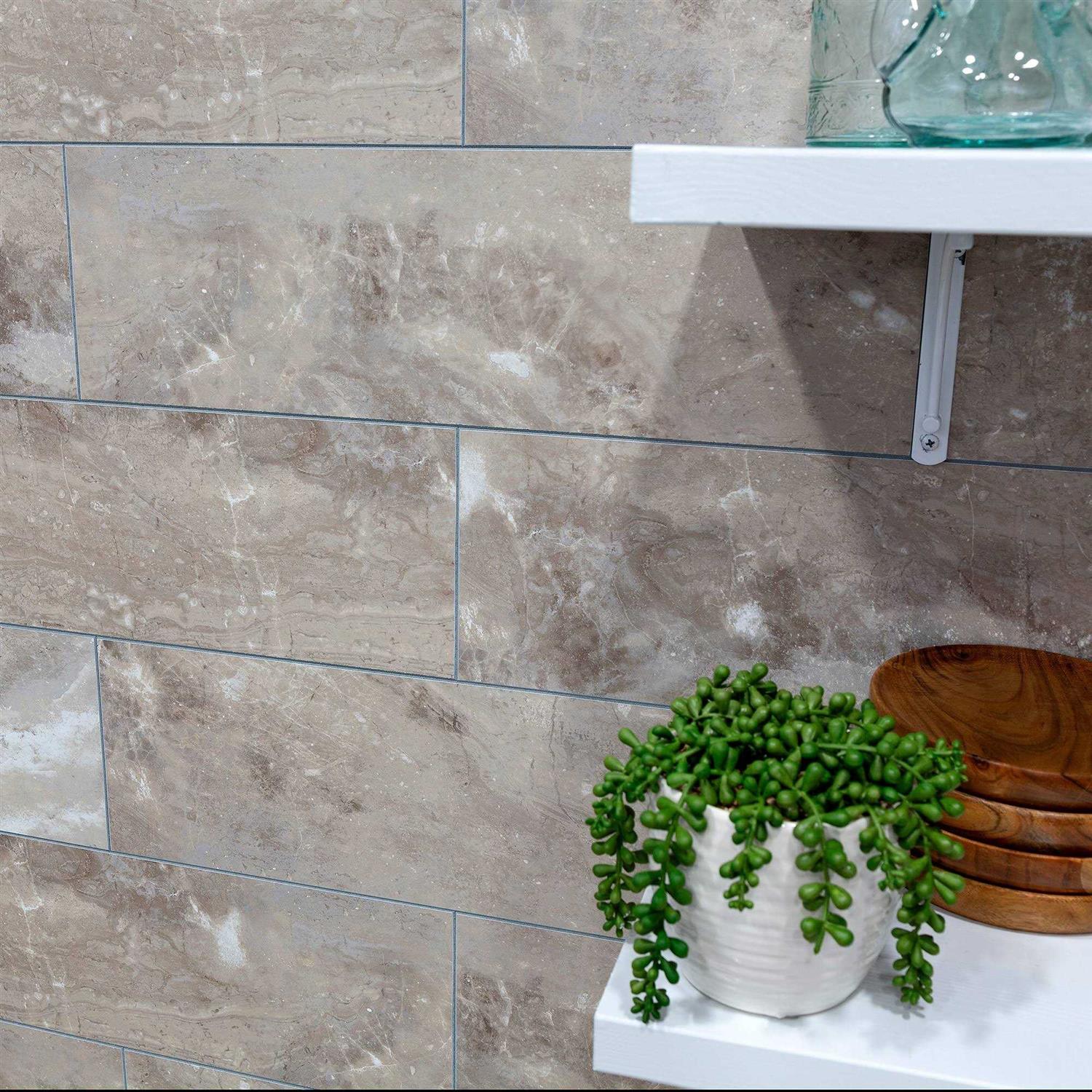 Palisade 22.8 in. x 7.31 in. Interlocking Vinyl Wall/Backsplash Panels - Zenithce