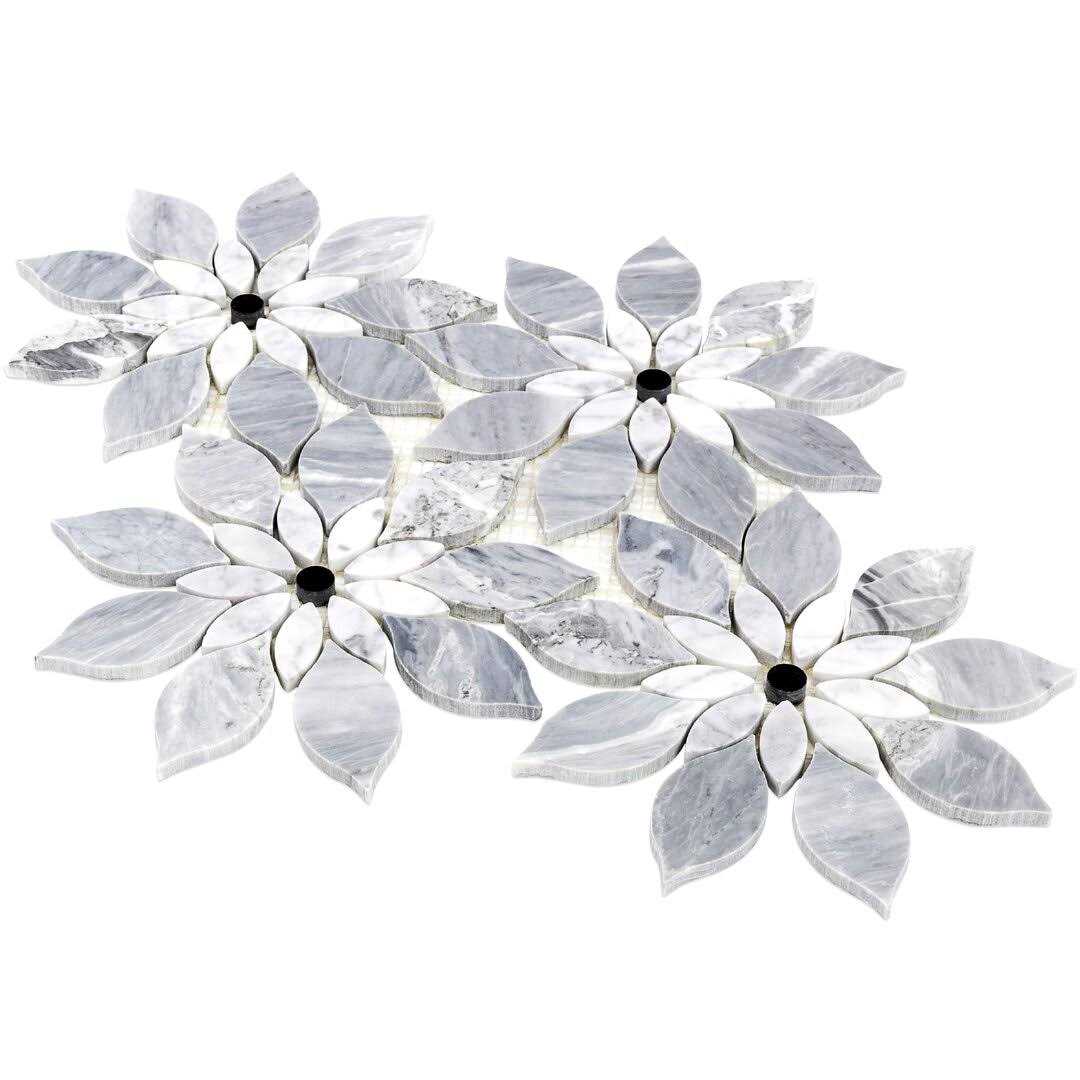 Ivy Hill Tile Thistle 12.4 in. x 14.13 in. Polished Marble Mosaic Tile - Zenithce