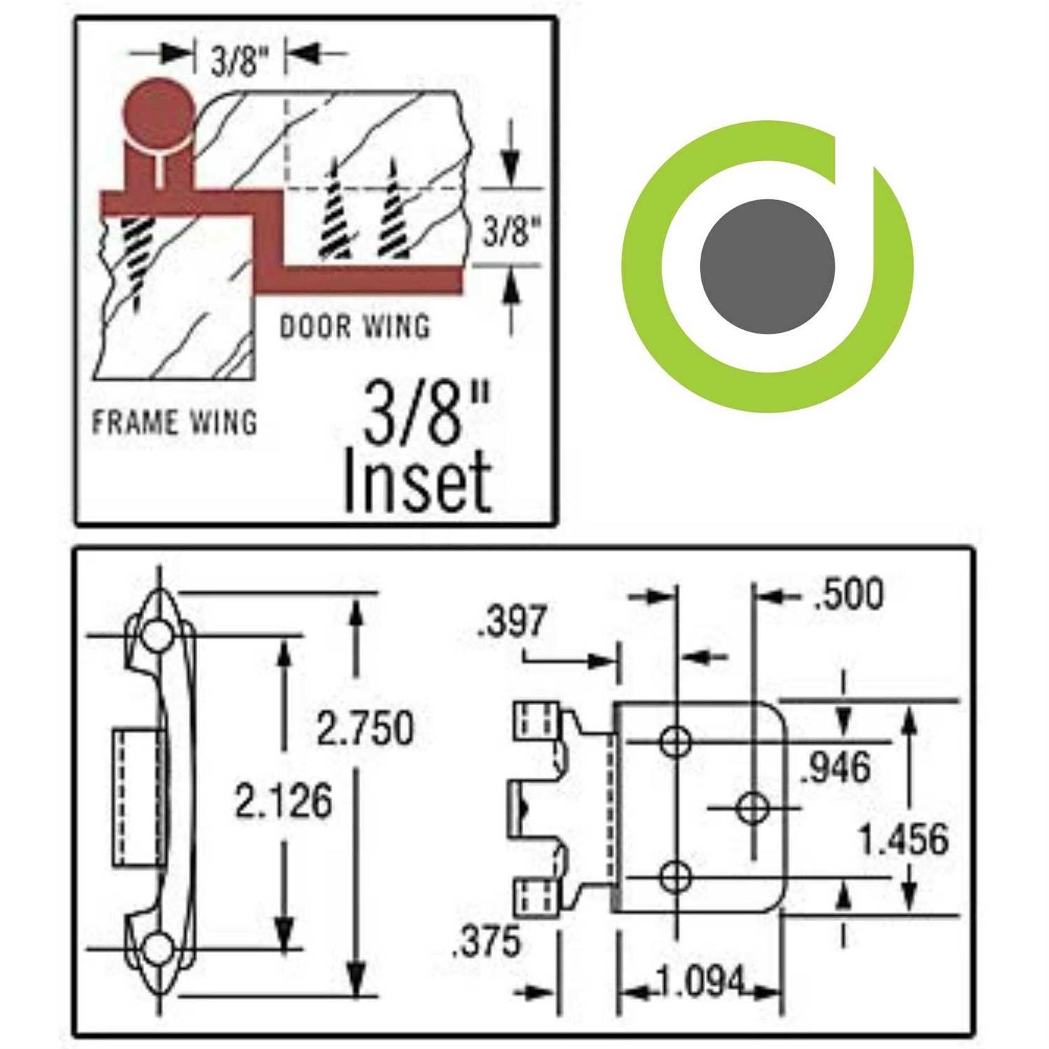 Cosmas 15628-orb Oil Rubbed Bronze Cabinet Hinges 3/8 Inset - Zenithce