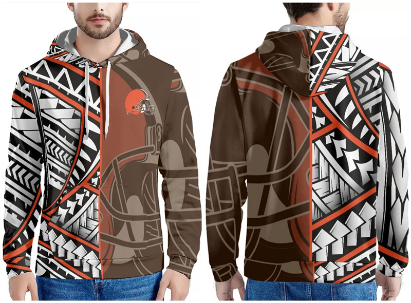 Cleveland Browns Brown Orange White Pullover Hoodie - Zenithce