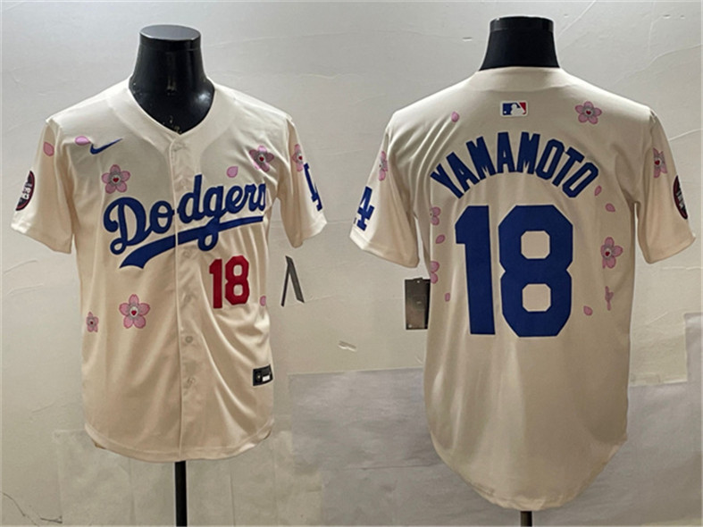 Los Angeles Dodgers #18 Yoshinobu Yamamoto Cream 2025 Tokyo Series Limited Stitched Jersey - Zenithce