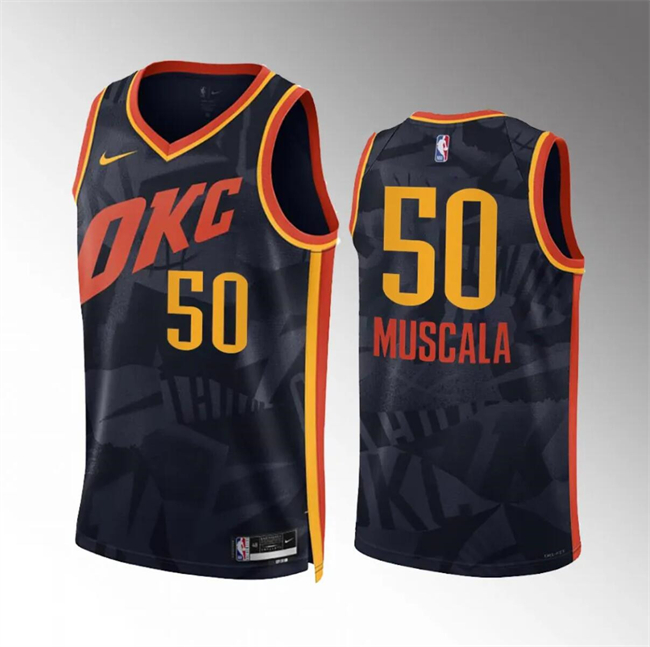 Oklahoma City Thunder #50 Mike Muscala Black 2023-24 City Edition Stitched Jersey - Zenithce
