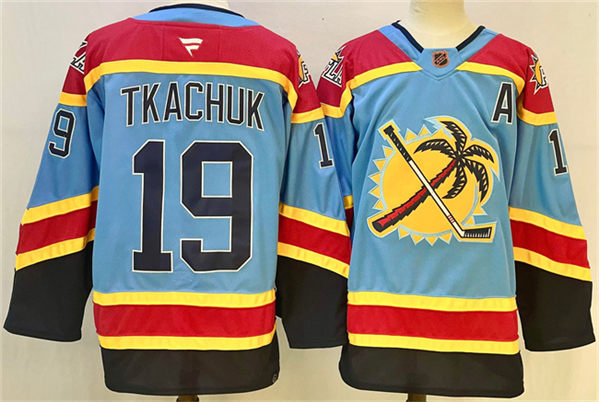 Florida Panthers #19 Matthew Tkachuk Blue 2024-25 Reverse Retro With A Patch Stitched Jersey - Zenithce