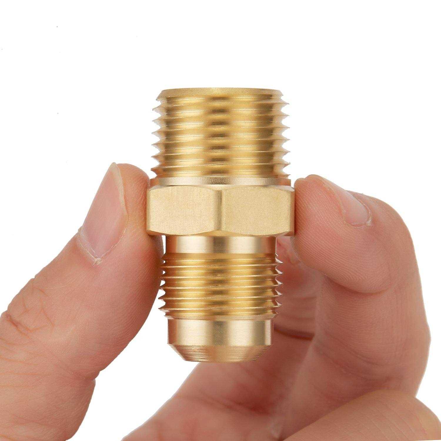 Litorange 3 PCS Metals Brass Couples Tube Fitting Half Union Gas Adapter Flare x NPT Male Pipe Connector - Zenithce