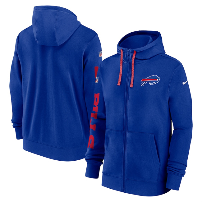Buffalo Bills Royal 2024 Team Full-Zip Hoodie - Zenithce