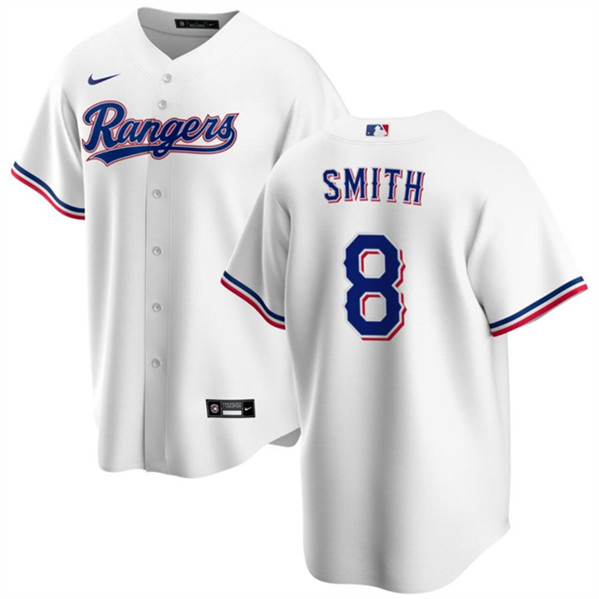 Texas Rangers #8 Josh H. Smith White Cool Base Stitched Jersey - Zenithce