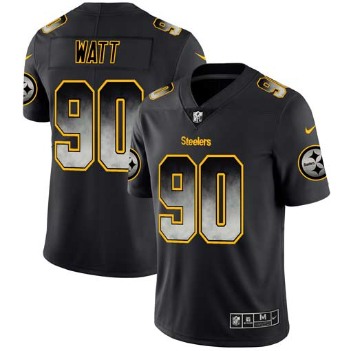 Pittsburgh Steelers #90T. J. Watt 2019 Black Smoke Fashion Limited Stitched Jersey - Zenithce