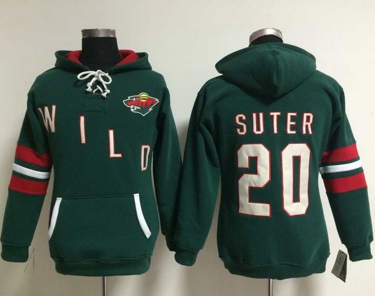 Minnesota Wild #20 Ryan Suter Green Women's Old Time Heidi NHL Hoodie - Zenithce