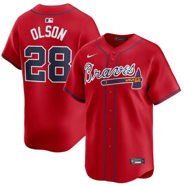 Atlanta Braves #28 Matt Olson Red 2024 Alternate Limited Stitched Jersey - Zenithce