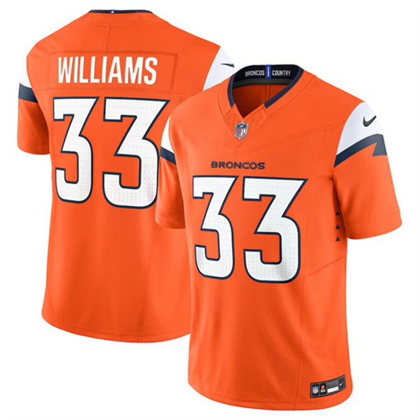 Denver Broncos #33 Javonte Williams Orange 2024 F.U.S.E. Alternate Vapor Limited Stitched Jersey - Zenithce