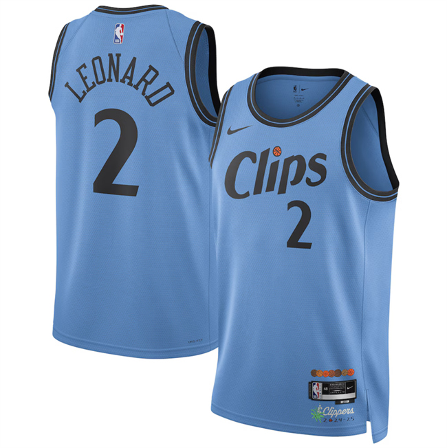 Los Angeles Clippers #2 Kawhi Leonard Light Blue 2024-25 CityEdition Stitched Jersey - Zenithce