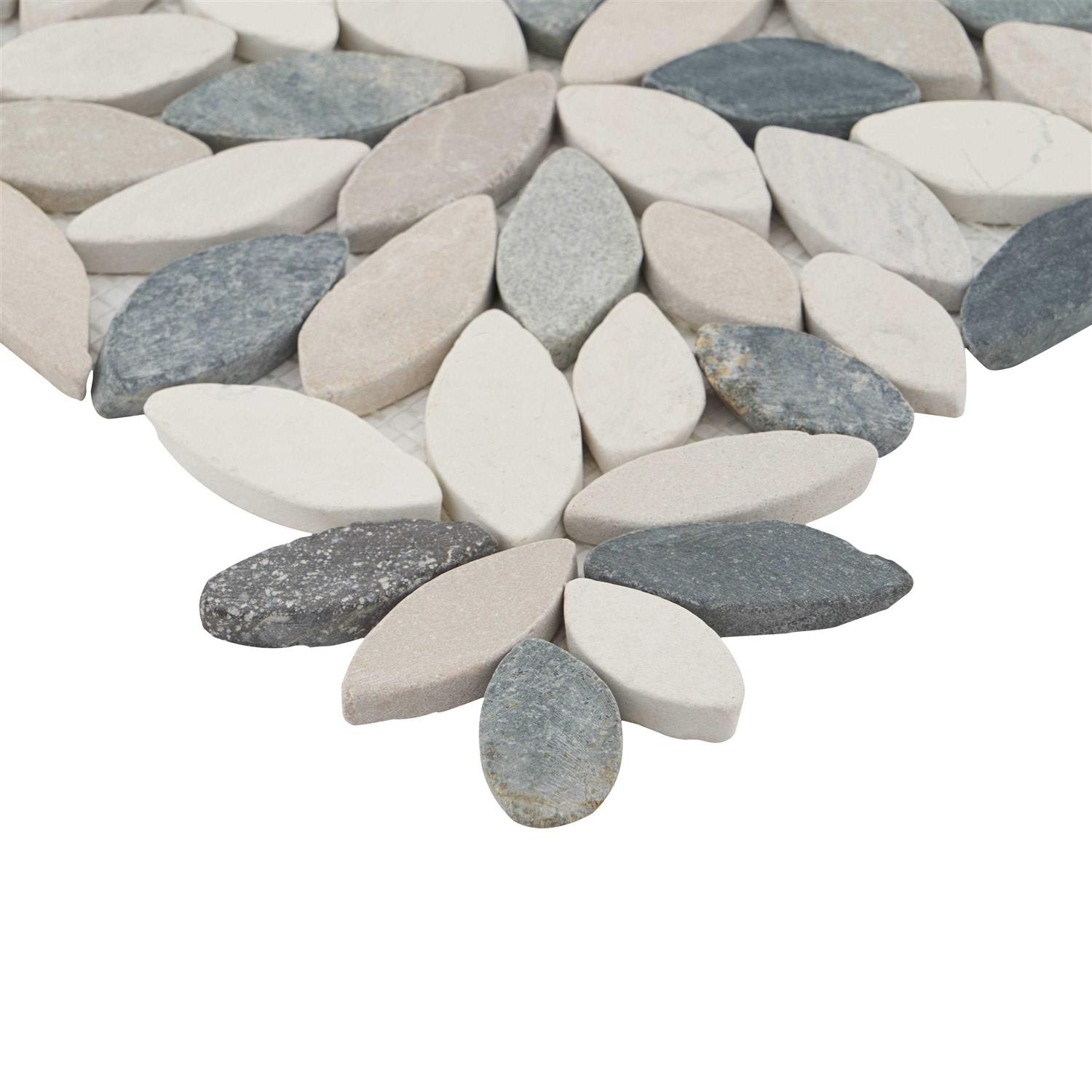 Ivy Hill Tile Countryside Flower 11.81 in. x 11.81 in. Natural Stone Floor and Wall Mosaic Tile - Zenithce