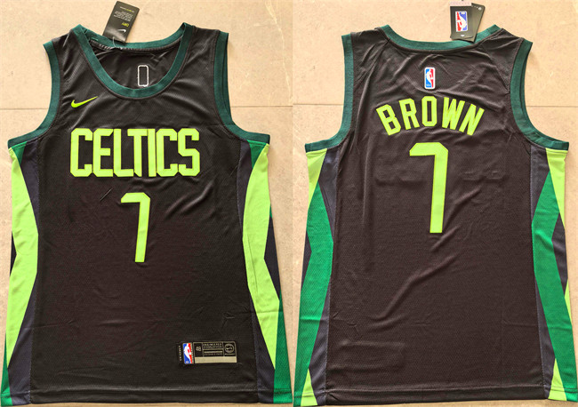 Boston Celtics #7 Jaylen Brown Black 2024-25 City Edition Stitched Jersey - Zenithce