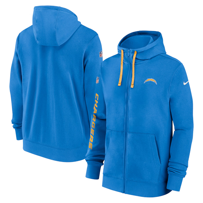 Los Angeles Chargers Blue 2024 Team Full-Zip Hoodie - Zenithce