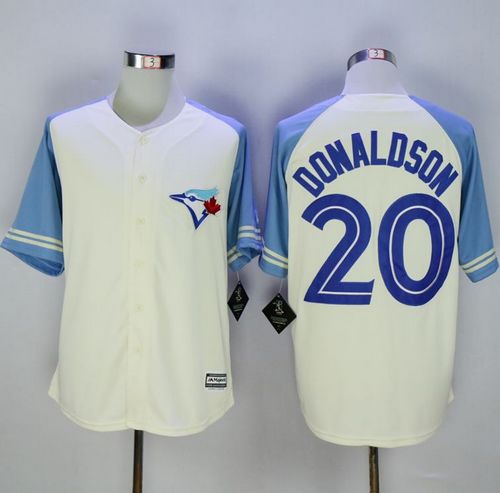 Blue Jays #20 Josh Donaldson Cream Blue Exclusive New Cool Base Stitched Jersey - Zenithce