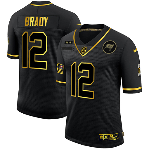 Tampa Bay Buccaneers #12 Tom Brady 2020 Black Gold Salute To Service To Service Limited Stitched Jersey - Zenithce