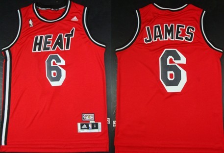 Miami Heat #6 LeBron James ABA Hardwood Classics Swingman Red Jersey - Zenithce