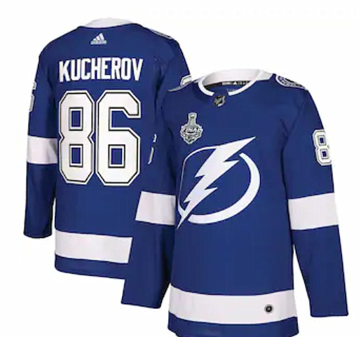 Tampa Bay Lightning #86 Nikita Kucherov Blue Stanley Cup Finals Blue Stitched Jersey - Zenithce