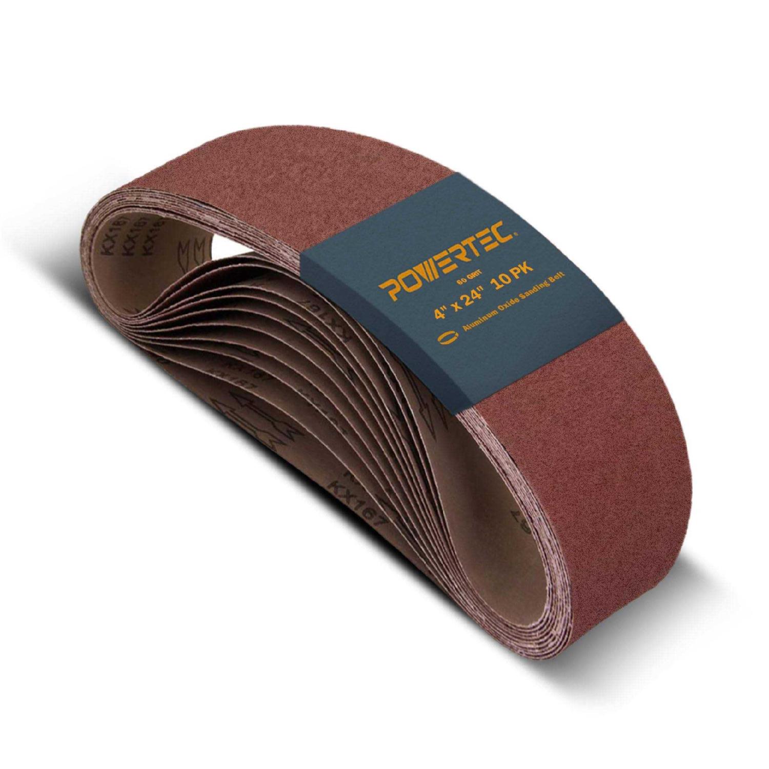 Powertec 3 x Sanding Belts Grit Aluminum Oxide Sanding Belt - Zenithce