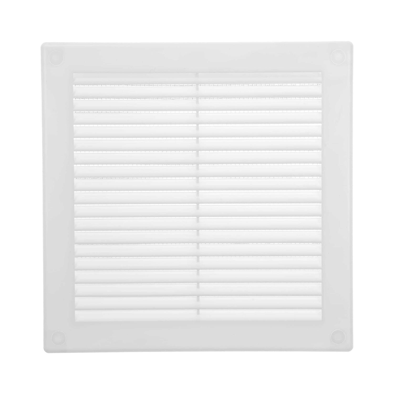 ECOPRO Vent White Square Vent Grille with Protective mesh. Lightweight Plastic Ventilation Register/Cover. Indoor and Outdoor Soffit - Zenithce