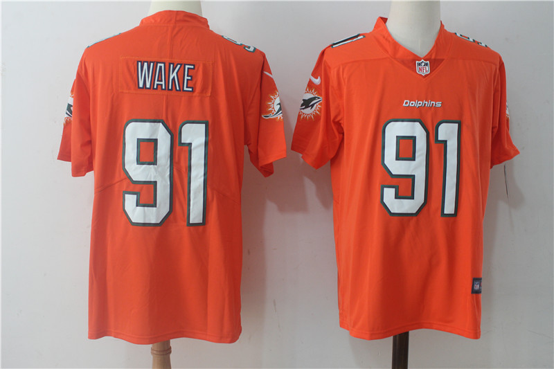Miami Dolphins #91 Cameron Wake Orange Vapor Untouchable Limited Stitched Nike Jersey - Zenithce
