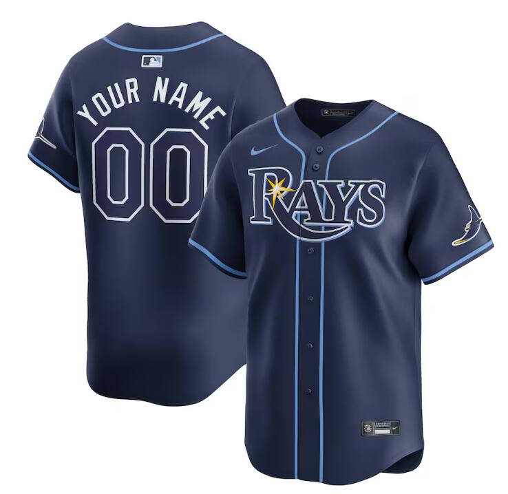 Tampa Bay Rays Custom Navy Away Limited Stitched Jersey - Zenithce