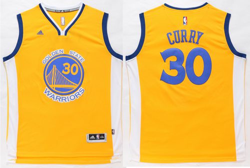 Warriors #30 Stephen Curry Gold Stitched Jersey - Zenithce