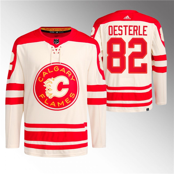 Calgary Flames #82 Jordan Oesterle 2023 Cream Classic Primegreen Stitched Jersey - Zenithce