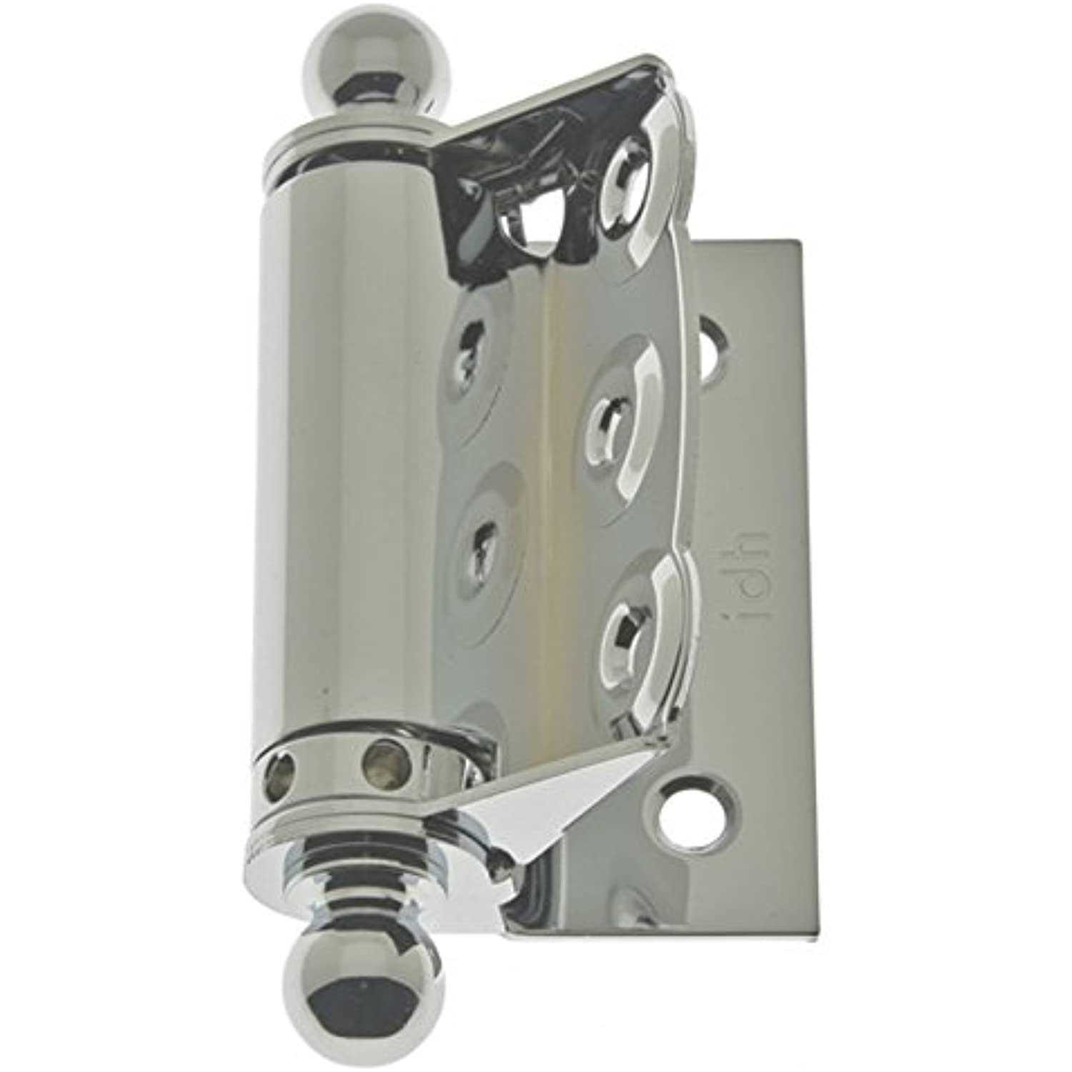 IDH by St. Simons Solid Brass Half Surface Adjustable Spring Screen Door Hinges with Ball Finials - Zenithce