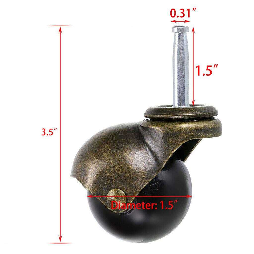Skelang Ball Caster Stem Caster Wheel with Sockets Vintage Antique Swivel Caster for Furniture - Zenithce