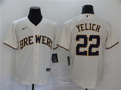 Milwaukee Brewers #22 Christian Yelich White Cool Base Stitched Jersey - Zenithce