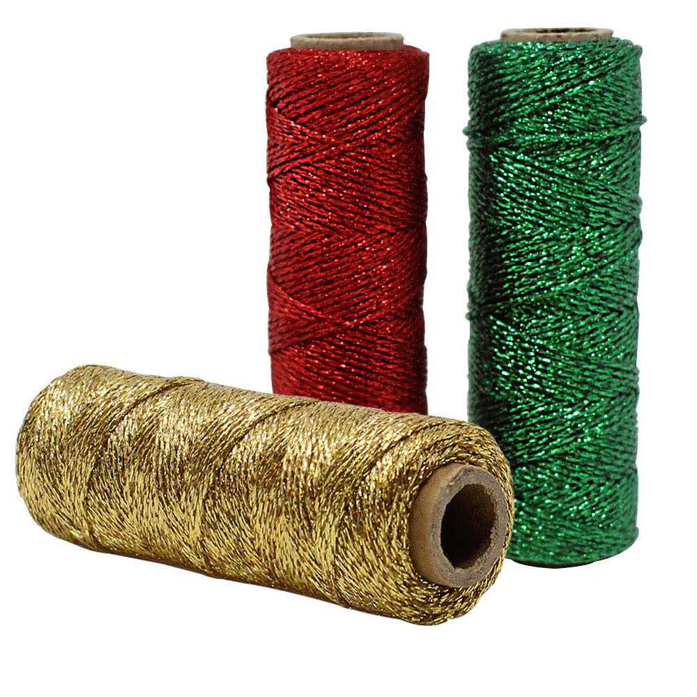 Just Artifacts Metallic Bakers Twine 55yd 11 Ply Solid - Zenithce
