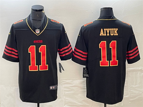 San Francisco 49ers #11 Brandon Aiyuk Black Gold Stitched Jersey - Zenithce