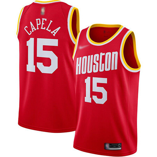 Rockets #15 Clint Capela Red Swingman Hardwood Classics Jersey - Zenithce