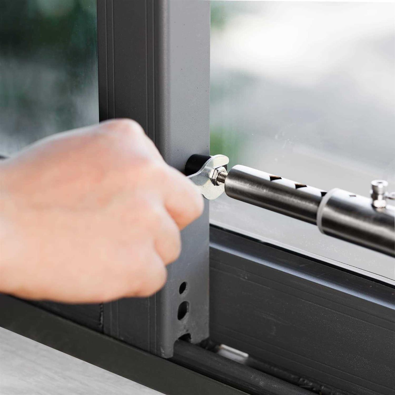 TURBRO Adjustable Window Security Lock Bar Extendable Sliding Windows with AC Unit Installed - Zenithce