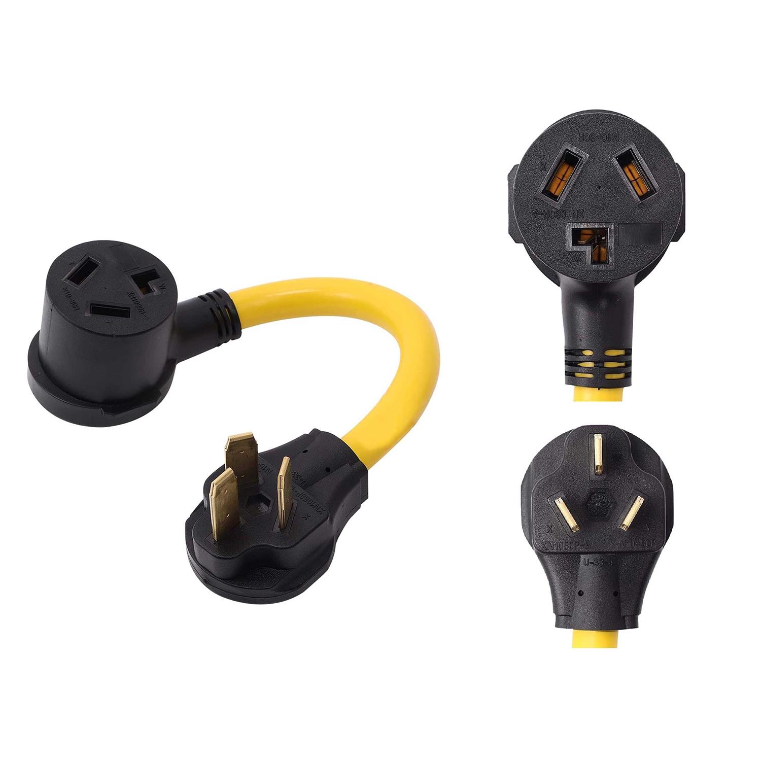 ONETAK NEMA 10-30P to 14-50R 240V 30 Amp 3 Prong Dryer Male Plug to 4 Prong Generator Female Outlet Receptacle EV Charger Compatible Te - Zenithce