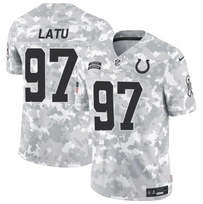 Indianapolis Colts #97 Laiatu Latu Arctic Camo 2024 F.U.S.E. Salute To Service Limited Stitched Jersey - Zenithce