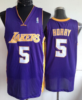 Los Angeles Lakers #5 Robert Horry Purple Swingman Throwback Jersey - Zenithce