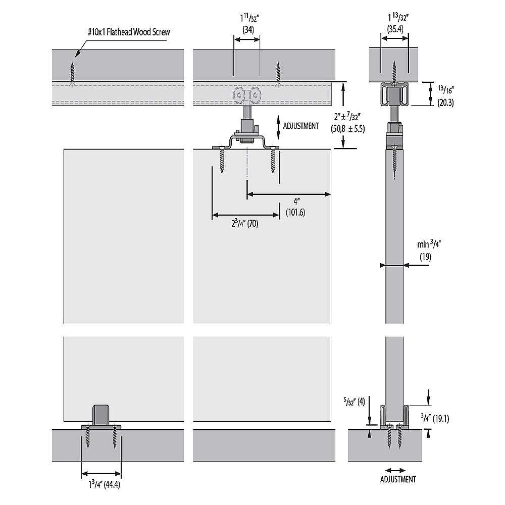 Hettich 48 in. Grant 75E Single Economy Door Hardware and Track - Zenithce