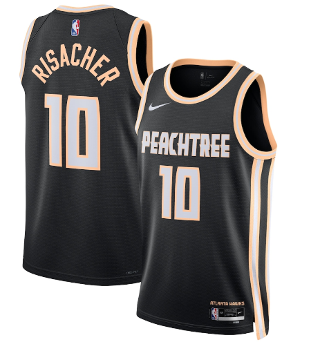 Atlanta Hawks #10 Zaccharie Risacher Black 2025-26 City Edition Swingman Stitched Jersey - Zenithce