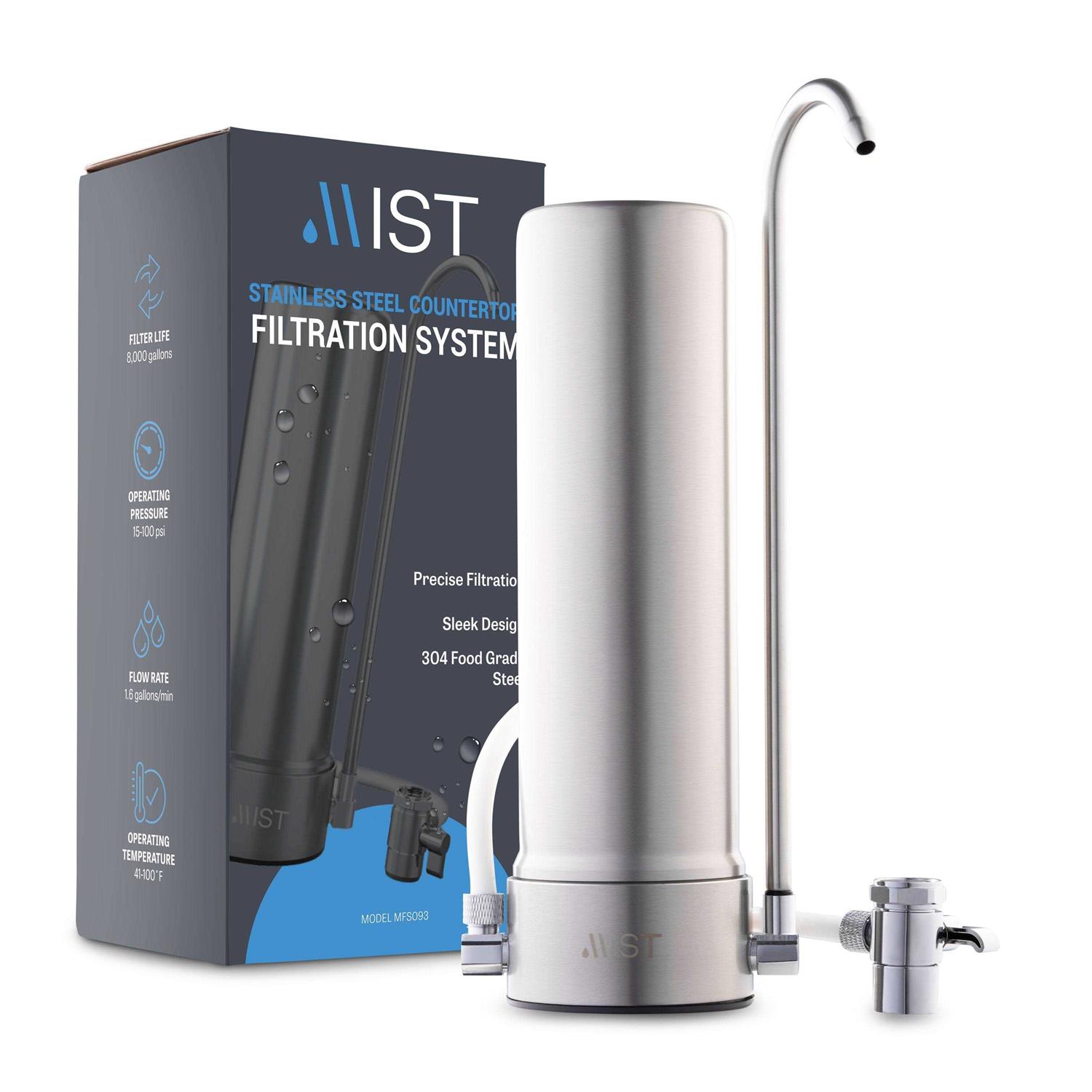 Mist Compact Chrome Filtering Shower Head, Replaceable Filter 15 Stage Filtration System Removes Chlorine and Bad Odor MSS082 - Zenithce