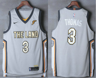 Cleveland Cavaliers #3 Isaiah Thomas Gray The Land 2017-2018 Authentic Stitched Jersey - Zenithce
