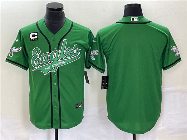 Philadelphia Eagles Blank Green With C Patch Cool Base Stitched Jersey - Zenithce