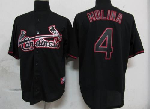Cardinals #4 Yadier Molina Black Fashion Stitched Jersey - Zenithce