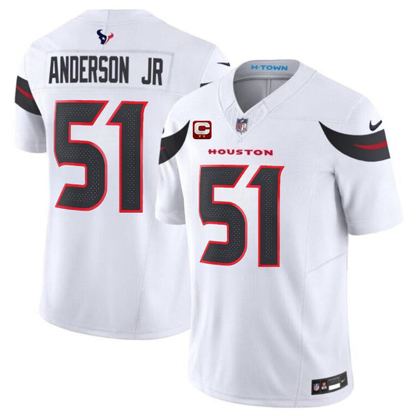 Houston Texans #51 Will Anderson Jr White 2024 Vapor F.U.S.E. With 2-Star C Patch Limited Stitched Jersey - Zenithce