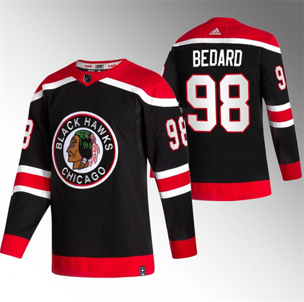 Chicago Blackhawks #98 Connor Bedard Black Stitched Jersey - Zenithce