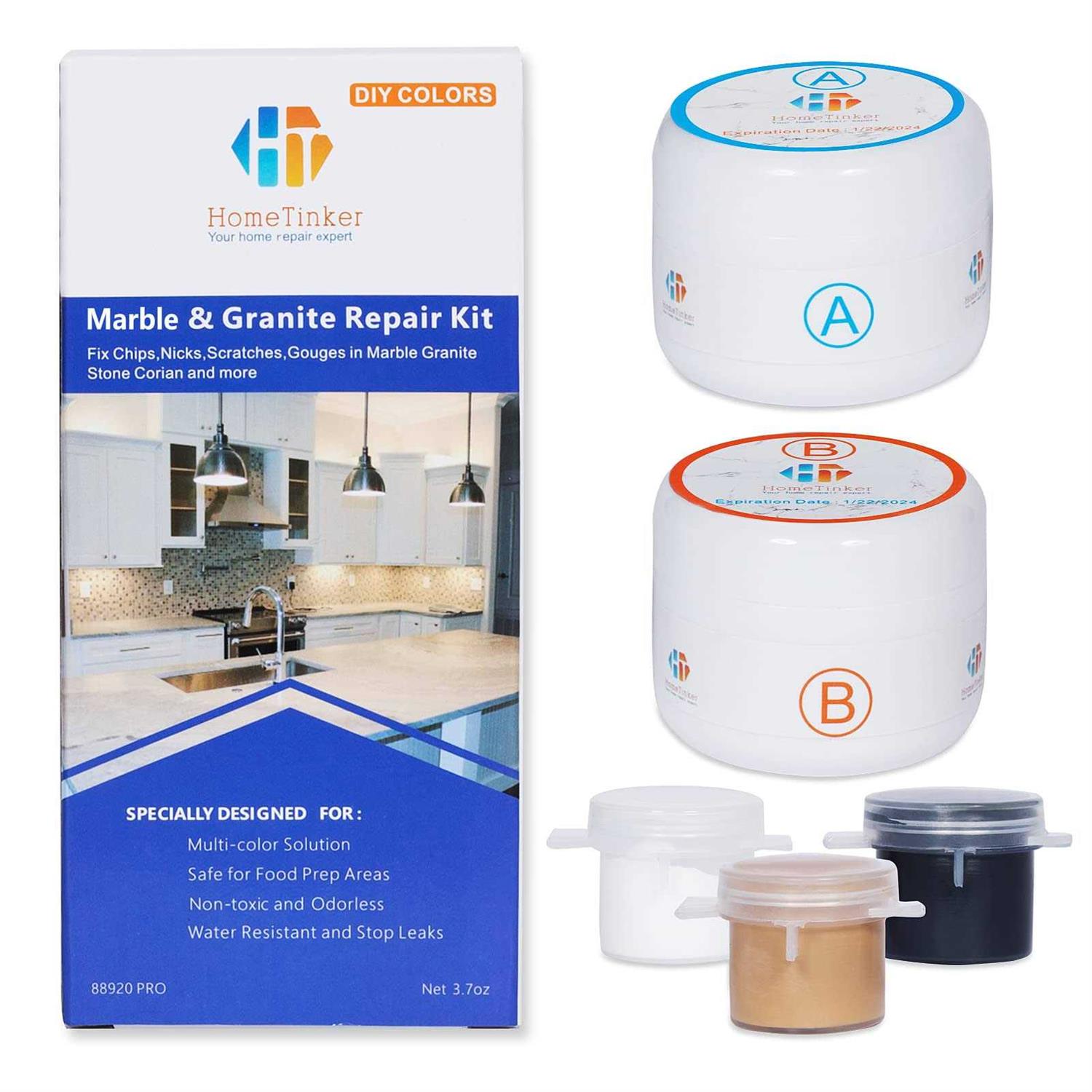HomeTinker Marble Repair Kit & Granite Repair Kit, Corian Repair Kit for Marble Granite Quartz Corian Tiles and Stones - Zenithce