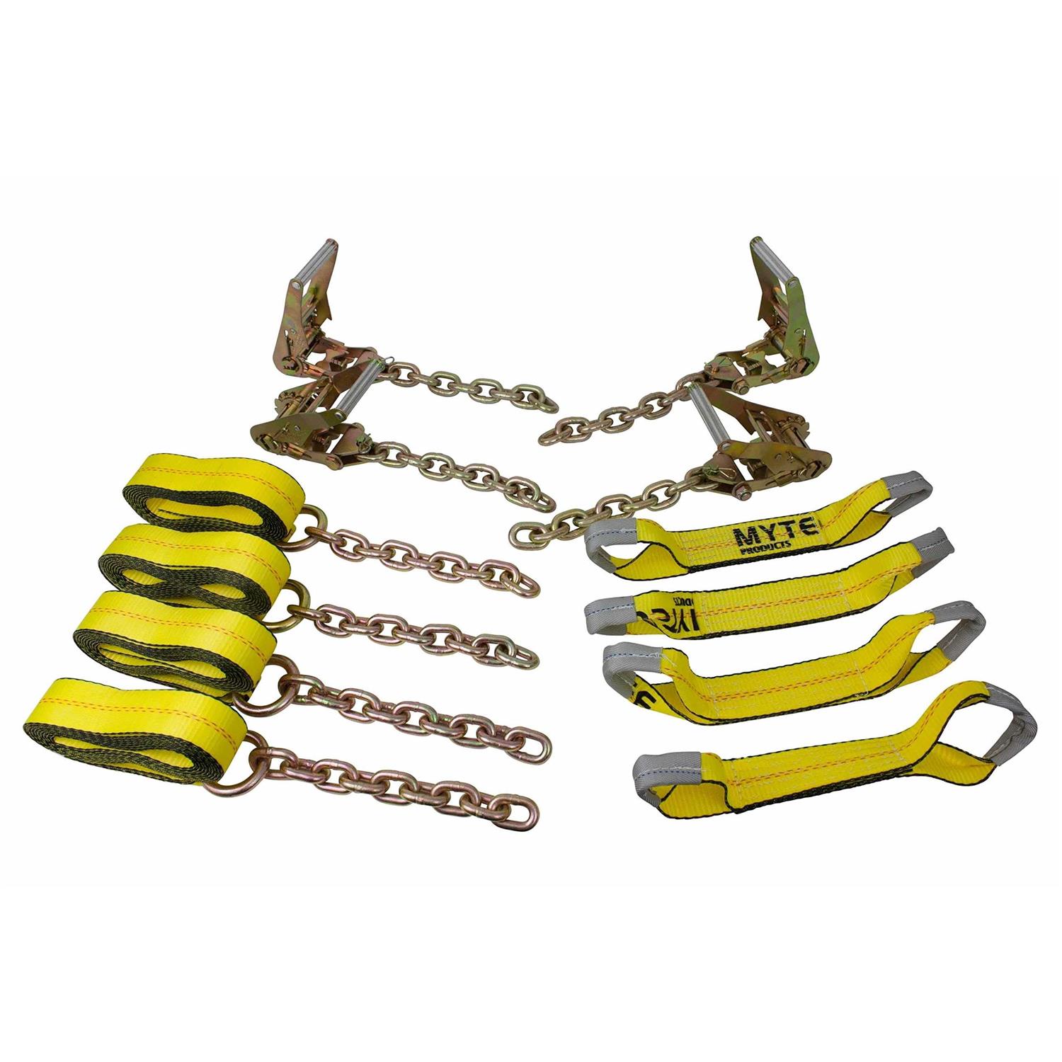 Mytee Products 5/16 inch x 6′ Long Shank J Hook Tow Chain w. RTJ Cluster & Grab Hook - Zenithce